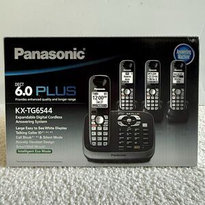 Panasonic KX-TG6544 DECT 6.0 Plus Cordless Phone 4 Handsets & Answering Machine